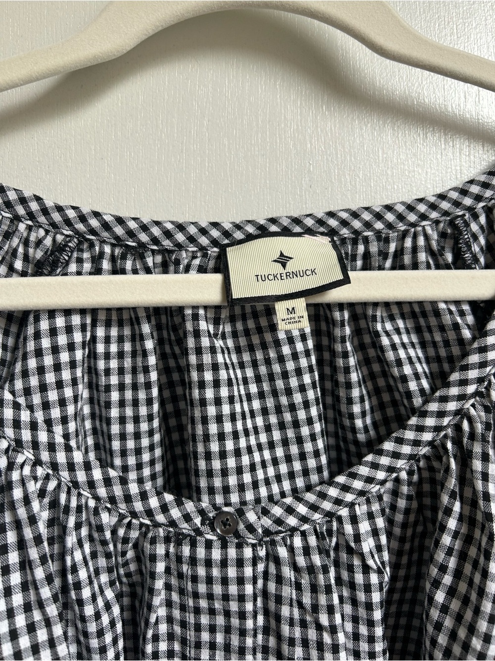 Black Gingham Ric Rac Tully Top - Picture 3 of 5